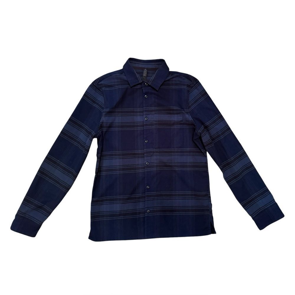 Lululemon Men’s Mason Peak Blue Plaid Flannel Size S Button Up Warm Everyday
